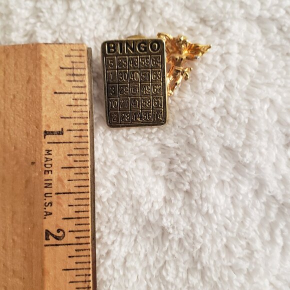 Vintage Pin Metal Bingo Card for Good Luck - Picture 5 of 5